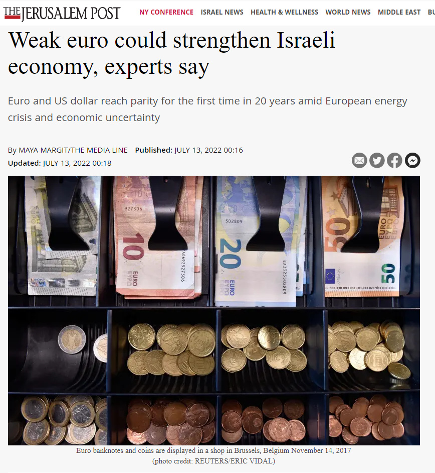 אירו חלש עלול לחזק את הכלכלה הישראלית, אומרים מומחים